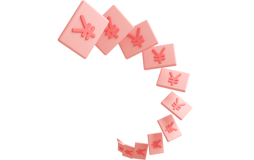 元素C4D立体粉色卡通螺旋钞票