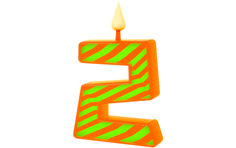 元素3D卡通数字条纹蜡烛系列