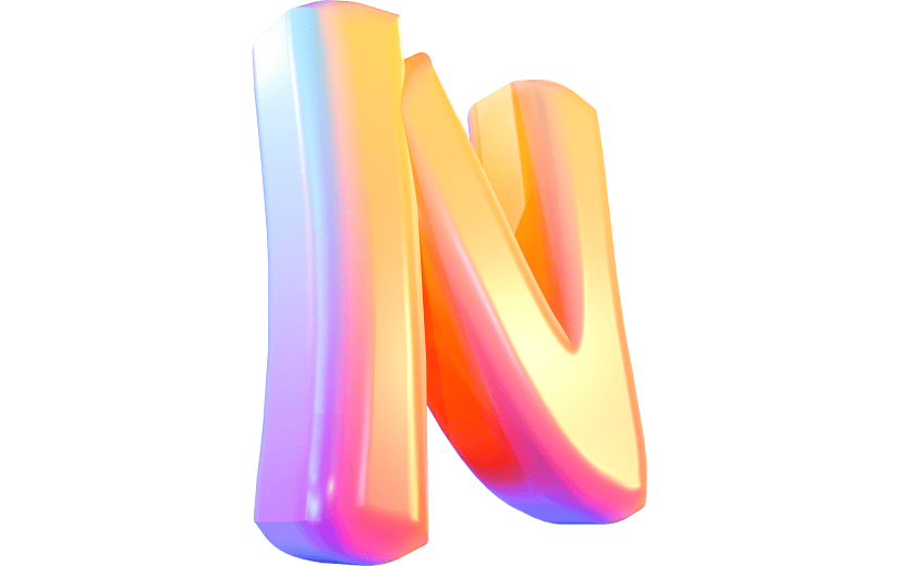 渐变风字母N立体3D元素