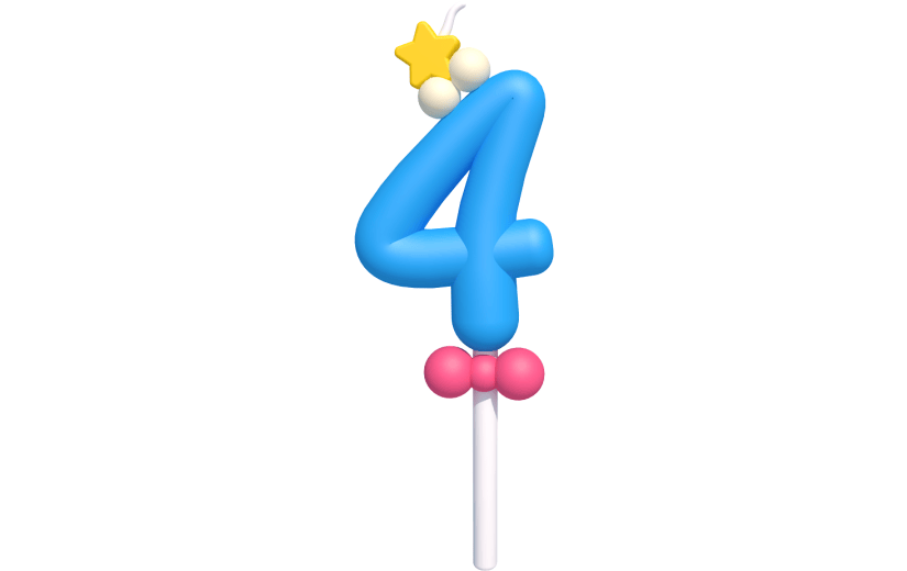 元素卡通3D数字生日蜡烛