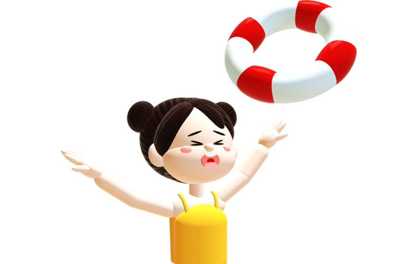 卡通立体3D暑假溺水元素