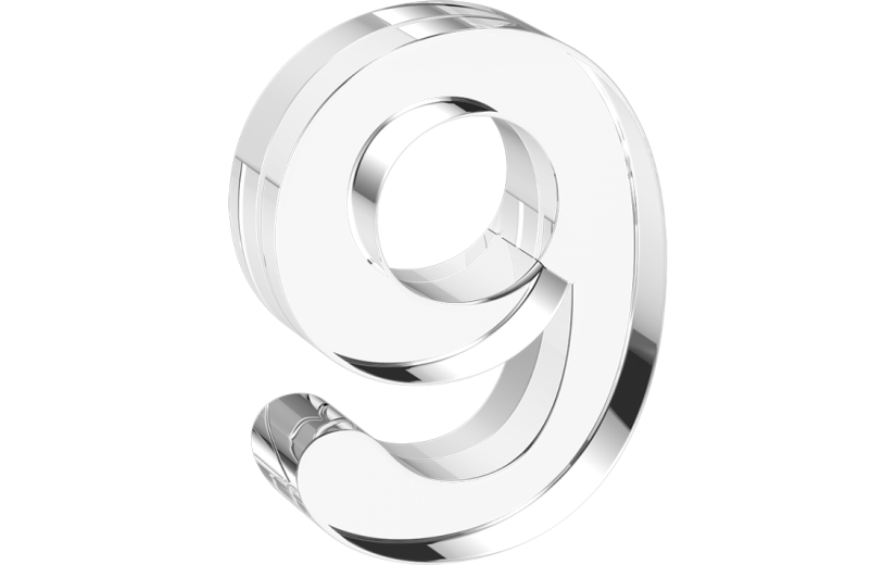水晶3d立体数字9字母系列透明元素