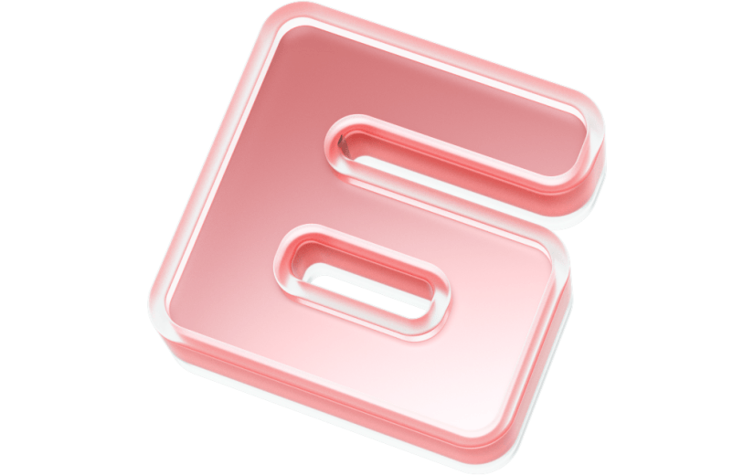 元素C4D创意粉色渐变倒计时数字6