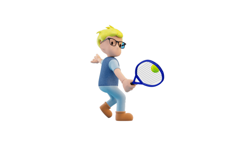 C4D创意卡通网球少年运动人物模型