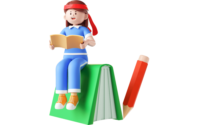 蓝色卡通风高考学生学习3D元素