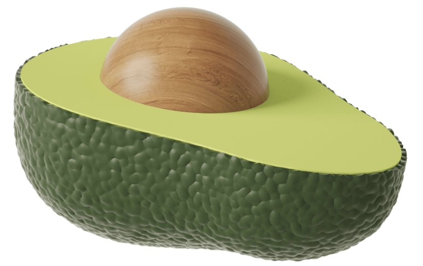 元素C4D立体绿色卡通牛油果