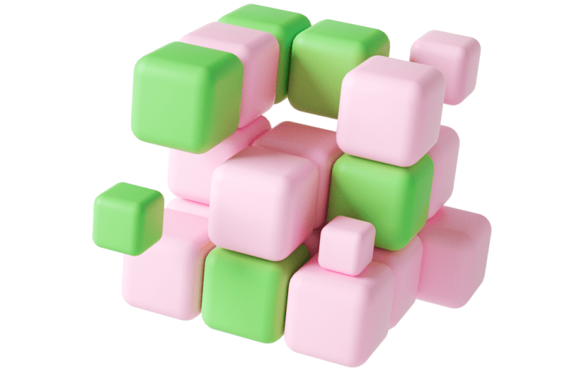 元素C4D立体彩色卡通积木方块学习文具