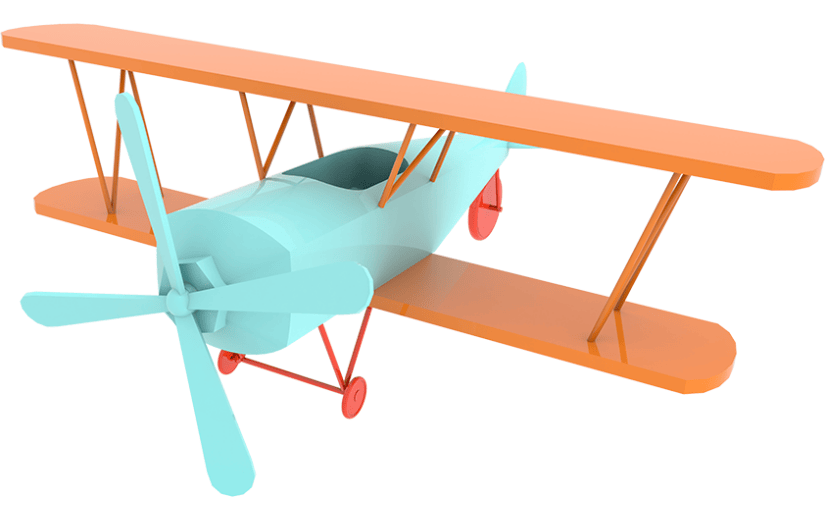 元素3D立体卡通飞机飞行
