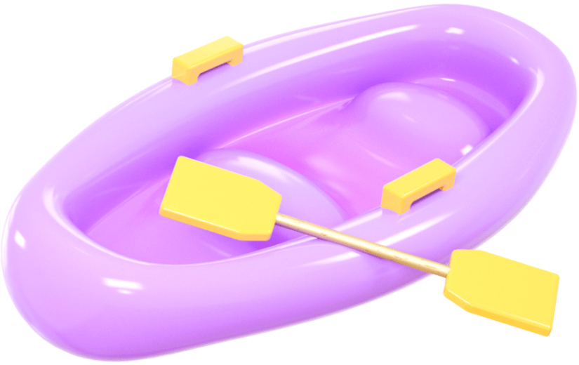 元素3D 橡皮艇 运动 紫色