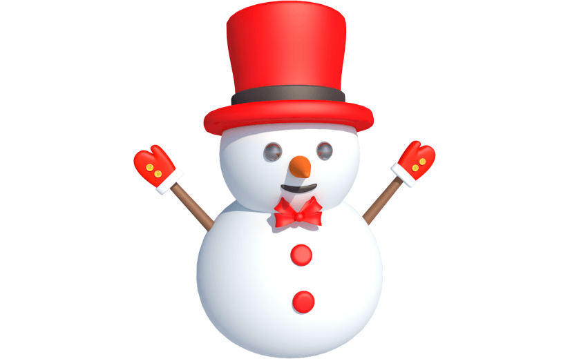 元素卡通3D圣诞节雪人