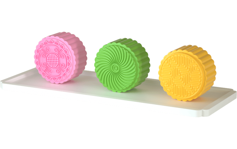 3d创意中秋月饼摆盘