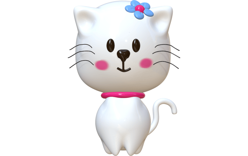 3D立体小白猫
