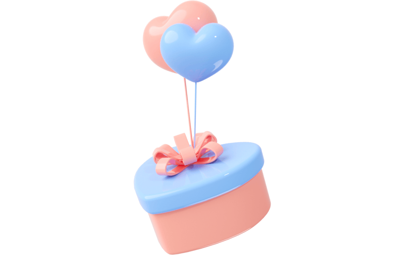 元素卡通3D创意礼物盒