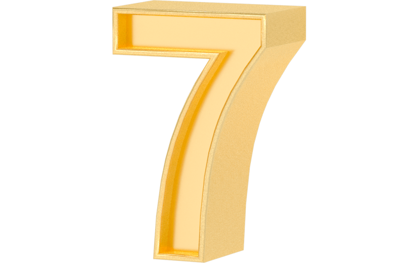 元素3D立体金色鎏金数字7