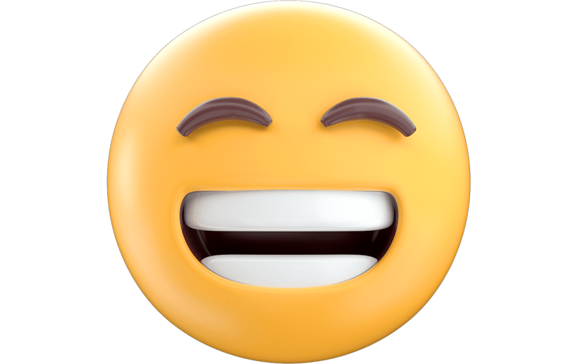 简约风表情包笑脸大笑3D元素