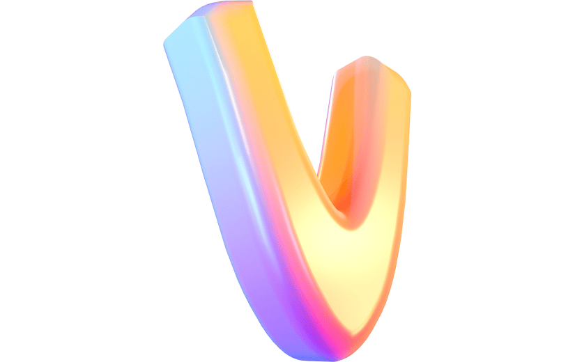 渐变风字母V立体3D元素
