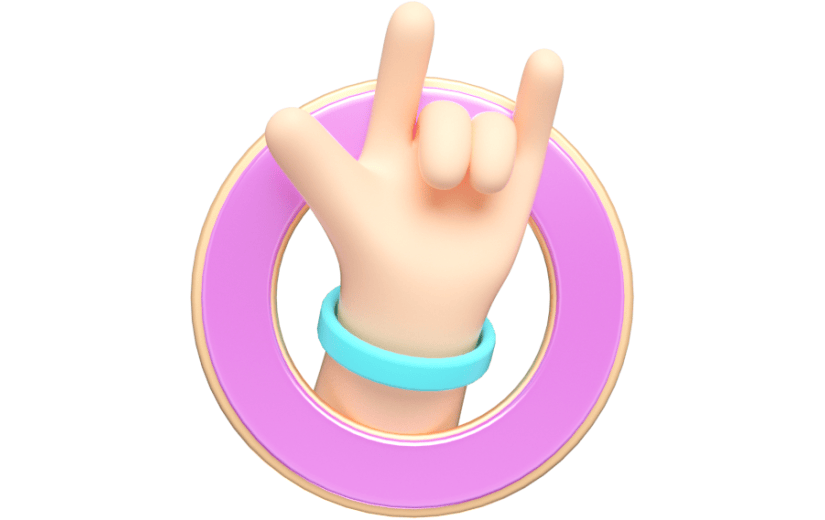 元素卡通3D手势
