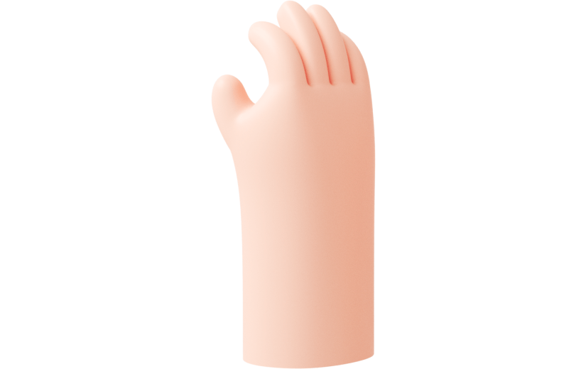 元素C4D立体粉色卡通手势