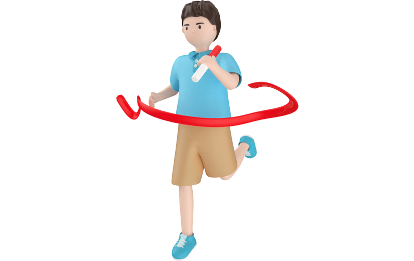 元素3D立体冲过终点人物