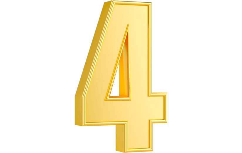 元素3D金属数字4