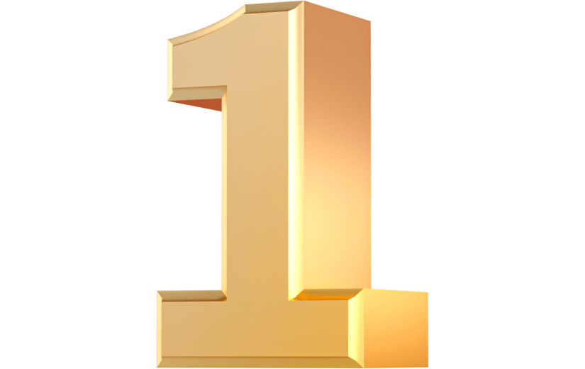 元素3D立体金色倒计时数字1