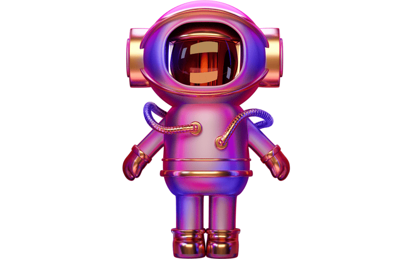 赛博朋克风科技感萌娃机器人3D元素