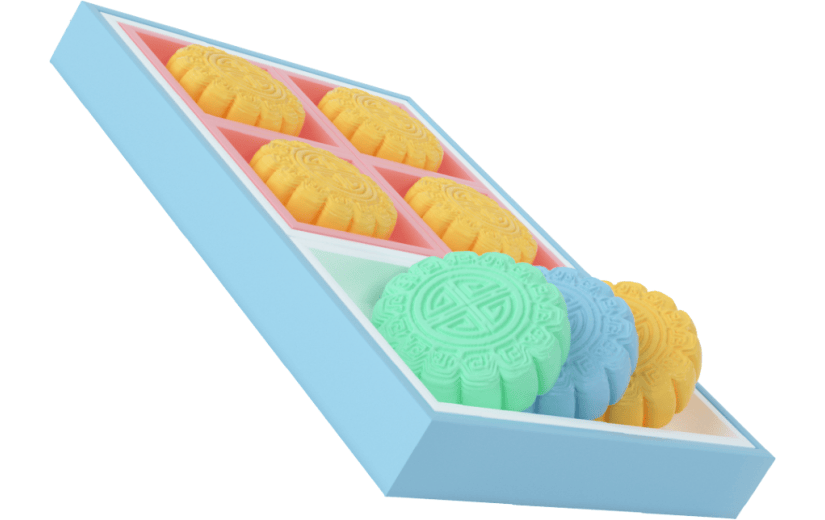 创意3d立体创意月饼元素