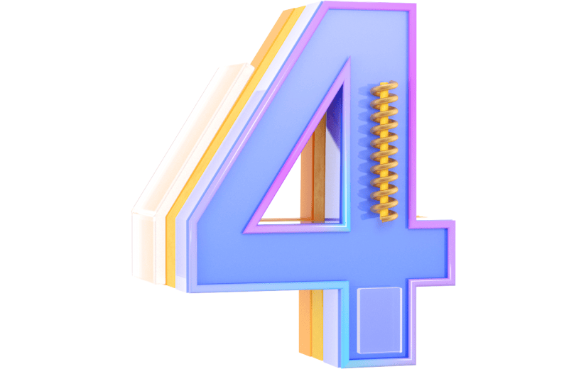 元素3D 数字4倒计时