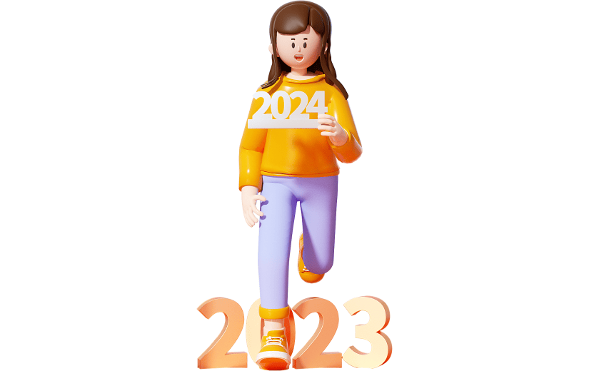 清新简约风2024跨年3D元素