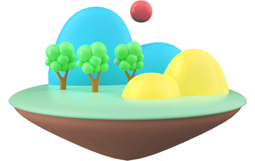 元素3D立体日出风景场景