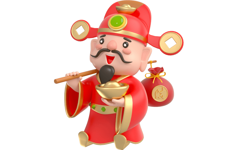 元素卡通3D新春财神