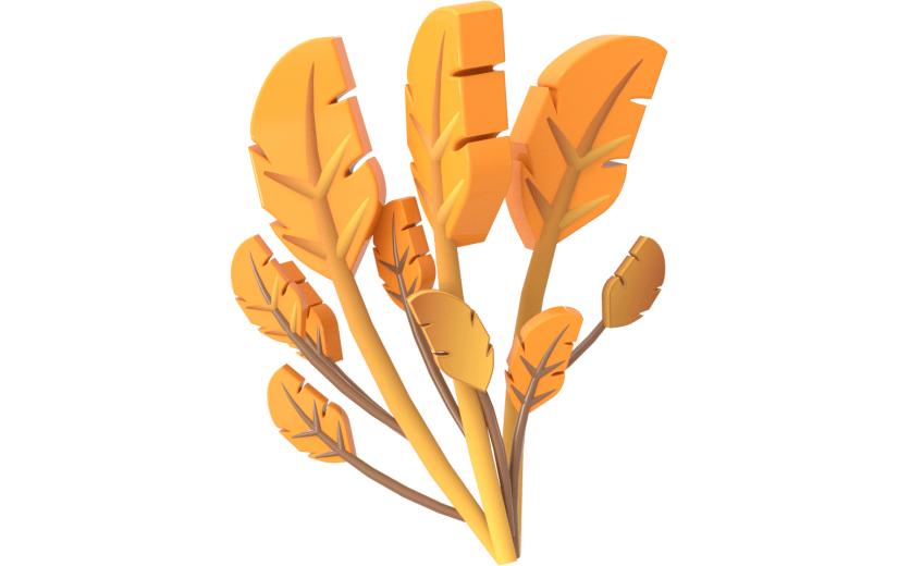 元素3D 秋叶树叶枯草