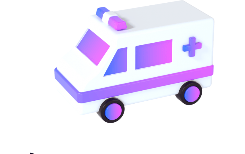 3d创意医疗卡通救护车