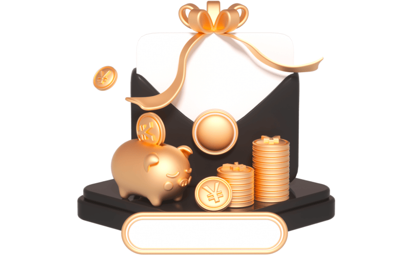 3D立体卡通创意理财产品黑金金融弹窗元素