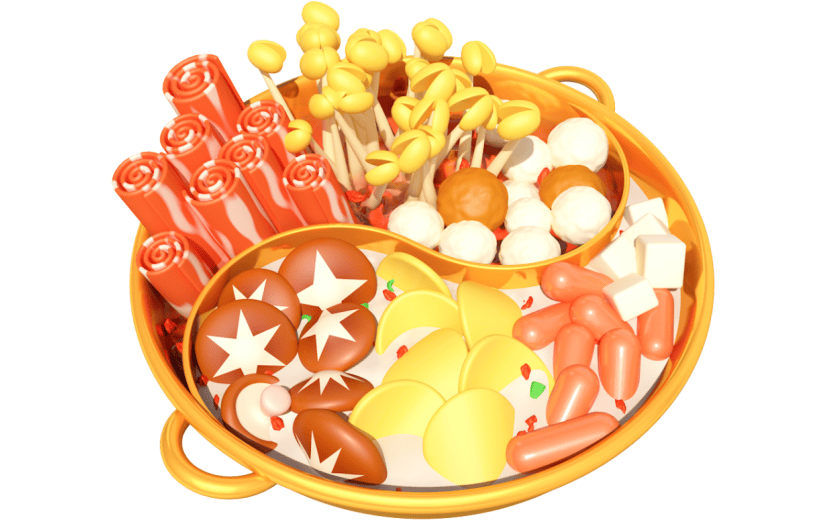 元素卡通3D夏季火锅