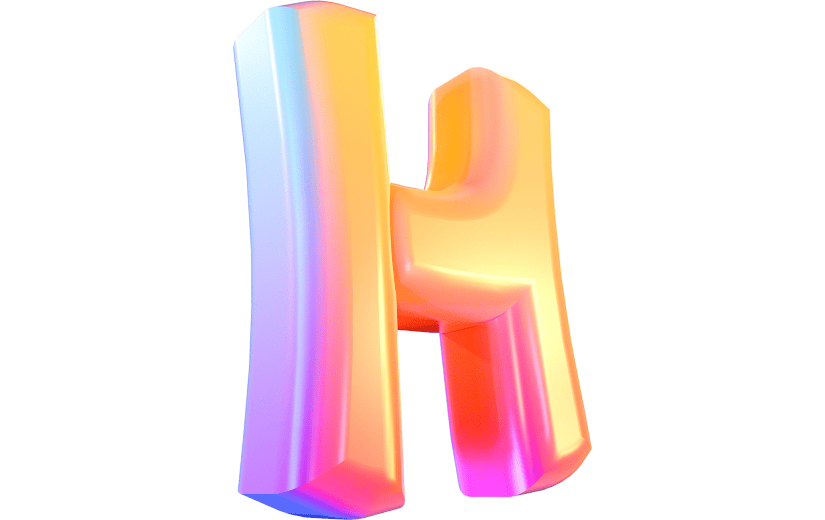 渐变风字母H立体3D元素