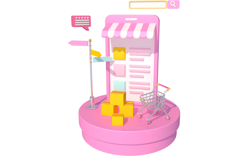 元素卡通3D手机购物