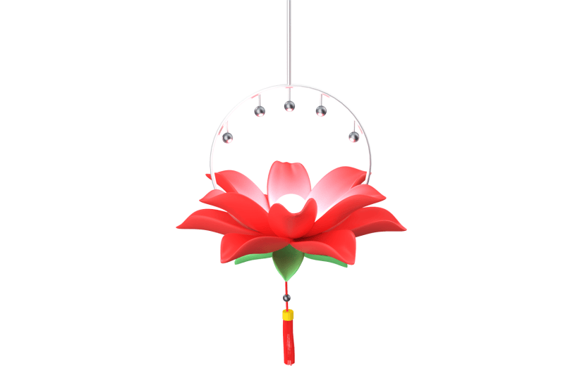 元素3D立体寒衣节花灯