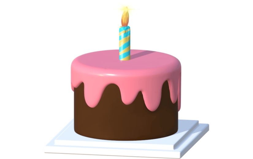 3D立体简约生日蛋糕