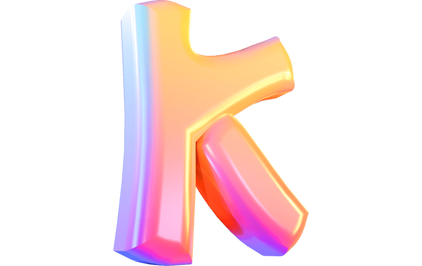 渐变风字母K立体3D元素