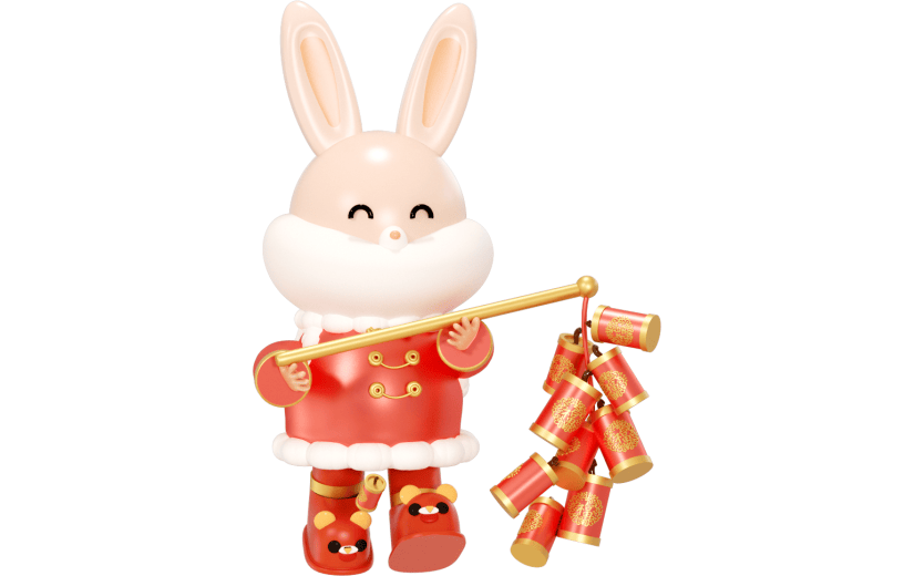 元素3D 冬季服饰卡通兔