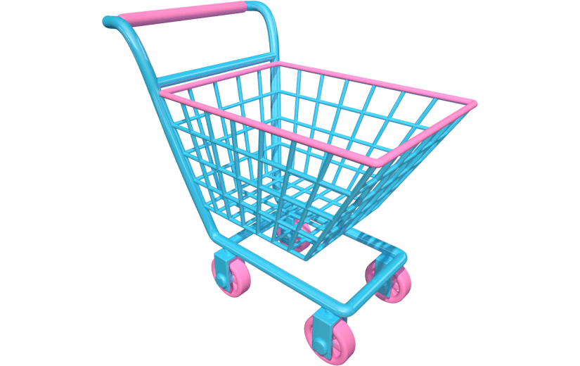 元素卡通3D购物车