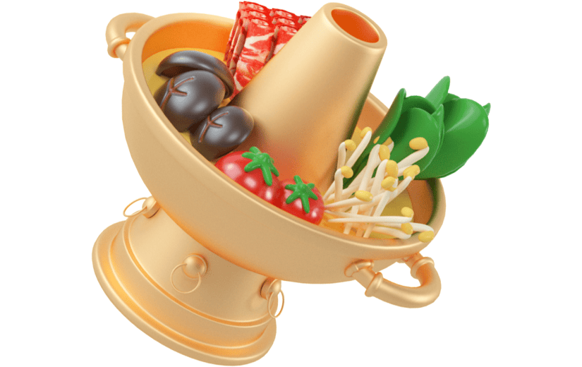 创意3d立体创意火锅元素