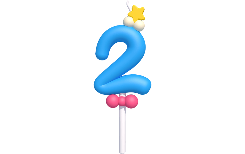 元素卡通3D数字生日蜡烛