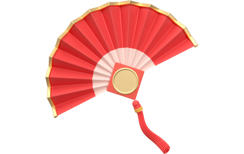 元素卡通3D折扇