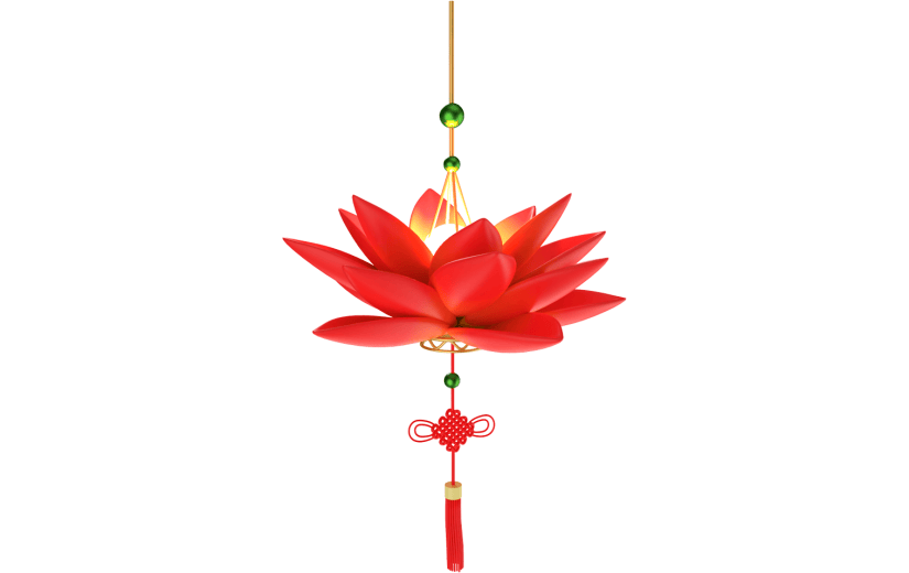 元素3D立体寒衣节花灯
