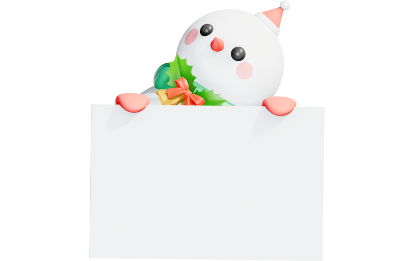 趣味圣诞雪人立牌3D元素