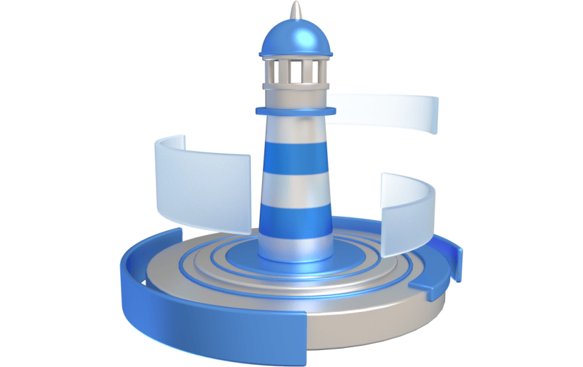 元素卡通3D灯塔