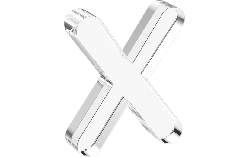 水晶3d立体数字字母x系列透明元素