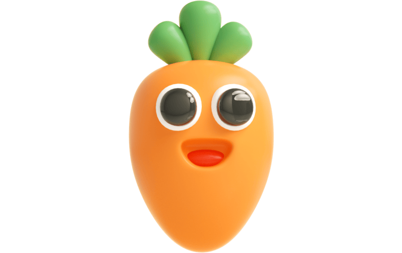 元素C4D立体黄色卡通胡萝卜